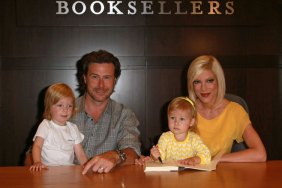 Tori Spelling, yellow dress, book signing